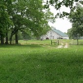 Barn across from field airport